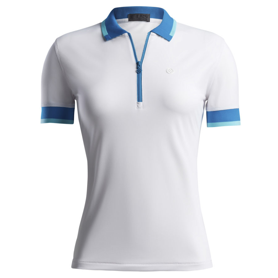 G/Fore G4LS21K35| Ladies Contrast zip polo | Snow