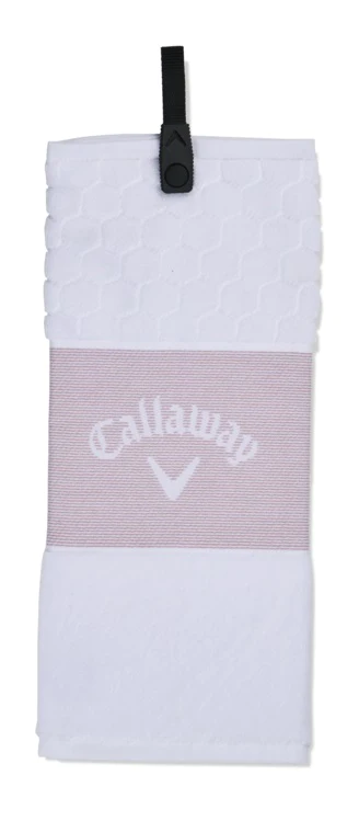 Callaway | Trifold Towel | White / Mauve