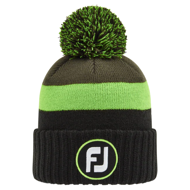 Footjoy | 35942 | PomPom Hat | Black / Green / Olive